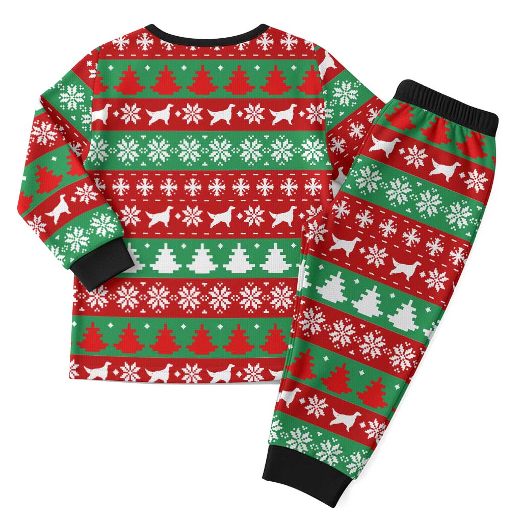 Christmas Dogs Christmas Pajama Set with Santa Hats and Red Green Holiday Pattern - Wonder Print Shop