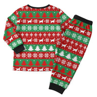 Christmas Dogs Christmas Pajama Set with Santa Hats and Red Green Holiday Pattern - Wonder Print Shop