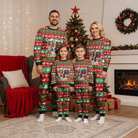 Christmas Dogs Christmas Pajama Set with Santa Hats and Red Green Holiday Pattern - Wonder Print Shop