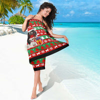 Christmas Dogs Sarong with Santa Hats and Red Green Holiday Pattern - Wonder Print Shop