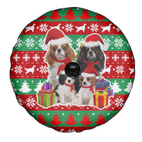 Christmas Dogs Spare Tire Cover with Santa Hats and Red Green Holiday Pattern - Wonder Print Shop