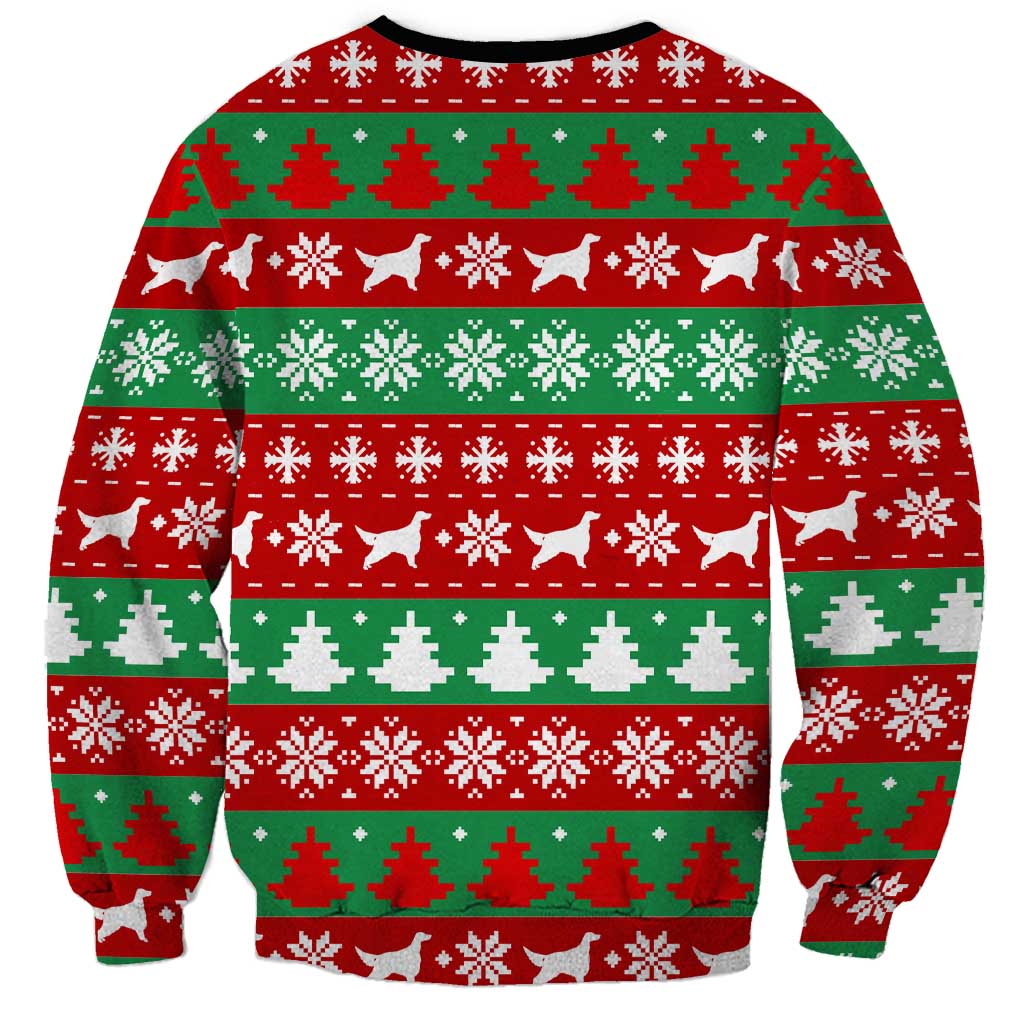 Christmas Dogs Sweatshirt with Santa Hats and Red Green Holiday Pattern - Wonder Print Shop