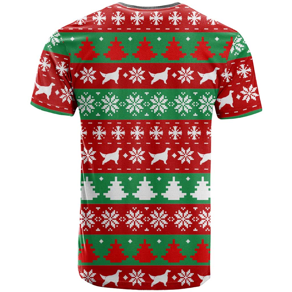 Christmas Dogs T Shirt with Santa Hats and Red Green Holiday Pattern - Wonder Print Shop