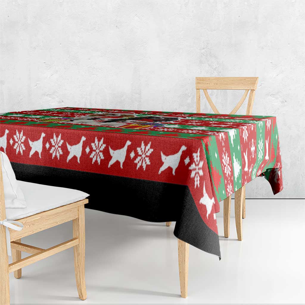 Christmas Dogs Tablecloth with Santa Hats and Red Green Holiday Pattern - Wonder Print Shop