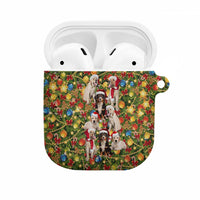Christmas Dogs AirPods Case with Santa Hats and Festive Ornament Pattern - Wonder Print Shop