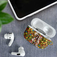 Christmas Dogs AirPods Case with Santa Hats and Festive Ornament Pattern - Wonder Print Shop
