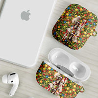 Christmas Dogs AirPods Case with Santa Hats and Festive Ornament Pattern - Wonder Print Shop