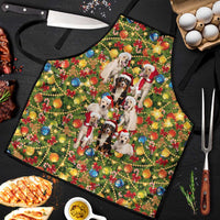 Christmas Dogs Apron with Santa Hats and Festive Ornament Pattern - Wonder Print Shop