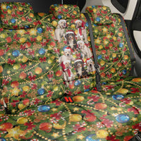 Christmas Dogs Back Car Seat Cover with Santa Hats and Festive Ornament Pattern - Wonder Print Shop