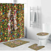 Christmas Dogs Bathroom Set with Santa Hats and Festive Ornament Pattern - Wonder Print Shop