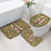 Christmas Dogs Bathroom Set with Santa Hats and Festive Ornament Pattern - Wonder Print Shop