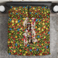 Christmas Dogs Bedding Set with Santa Hats and Festive Ornament Pattern - Wonder Print Shop