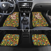 Christmas Dogs Car Mats with Santa Hats and Festive Ornament Pattern - Wonder Print Shop
