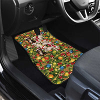 Christmas Dogs Car Mats with Santa Hats and Festive Ornament Pattern - Wonder Print Shop
