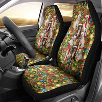 Christmas Dogs Car Seat Cover with Santa Hats and Festive Ornament Pattern - Wonder Print Shop