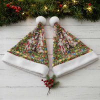 Christmas Dogs Christmas Santa Hat with Santa Hats and Festive Ornament Pattern - Wonder Print Shop