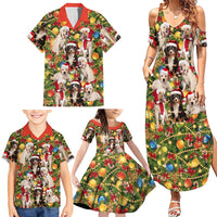 Christmas Dogs Family Matching Summer Maxi Dress and Hawaiian Shirt with Santa Hats and Festive Ornament Pattern - Wonder Print Shop