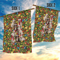Christmas Dogs Garden Flag with Santa Hats and Festive Ornament Pattern - Wonder Print Shop