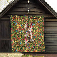 Christmas Dogs Quilt with Santa Hats and Festive Ornament Pattern - Wonder Print Shop