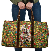 Christmas Dogs Travel Bag with Santa Hats and Festive Ornament Pattern - Wonder Print Shop