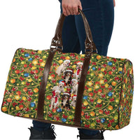 Christmas Dogs Travel Bag with Santa Hats and Festive Ornament Pattern - Wonder Print Shop
