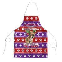Chihuahua Christmas Apron with I’m Not a Chihuahua I’m a Baby Quote and Red Purple Christmas Pattern - Wonder Print Shop
