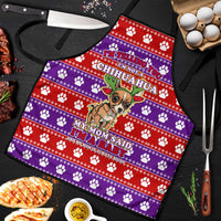 Chihuahua Christmas Apron with I’m Not a Chihuahua I’m a Baby Quote and Red Purple Christmas Pattern - Wonder Print Shop