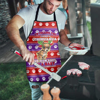 Chihuahua Christmas Apron with I’m Not a Chihuahua I’m a Baby Quote and Red Purple Christmas Pattern - Wonder Print Shop