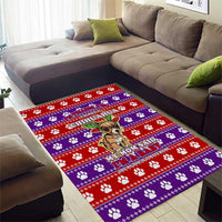 Chihuahua Christmas Area Rug with I’m Not a Chihuahua I’m a Baby Quote and Red Purple Christmas Pattern - Wonder Print Shop