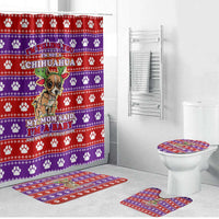 Chihuahua Christmas Bathroom Set with I’m Not a Chihuahua I’m a Baby Quote and Red Purple Christmas Pattern - Wonder Print Shop