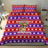 Chihuahua Christmas Bedding Set with I’m Not a Chihuahua I’m a Baby Quote and Red Purple Christmas Pattern - Wonder Print Shop