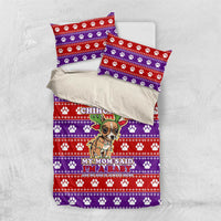 Chihuahua Christmas Bedding Set with I’m Not a Chihuahua I’m a Baby Quote and Red Purple Christmas Pattern - Wonder Print Shop