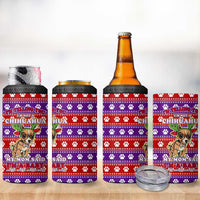 Chihuahua Christmas 4 in 1 Can Cooler Tumbler with I’m Not a Chihuahua I’m a Baby Quote and Red Purple Christmas Pattern - Wonder Print Shop