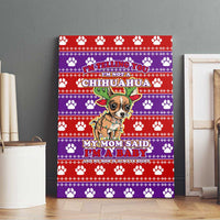 Chihuahua Christmas Canvas Wall Art with I’m Not a Chihuahua I’m a Baby Quote and Red Purple Christmas Pattern - Wonder Print Shop