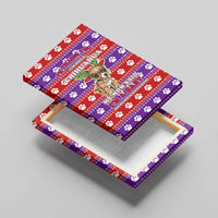 Chihuahua Christmas Canvas Wall Art with I’m Not a Chihuahua I’m a Baby Quote and Red Purple Christmas Pattern - Wonder Print Shop
