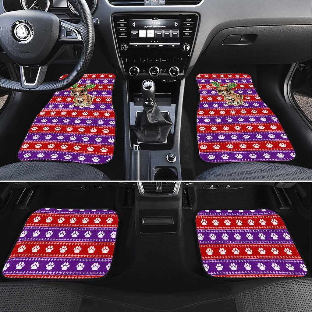Chihuahua Christmas Car Mats with I’m Not a Chihuahua I’m a Baby Quote and Red Purple Christmas Pattern - undefined