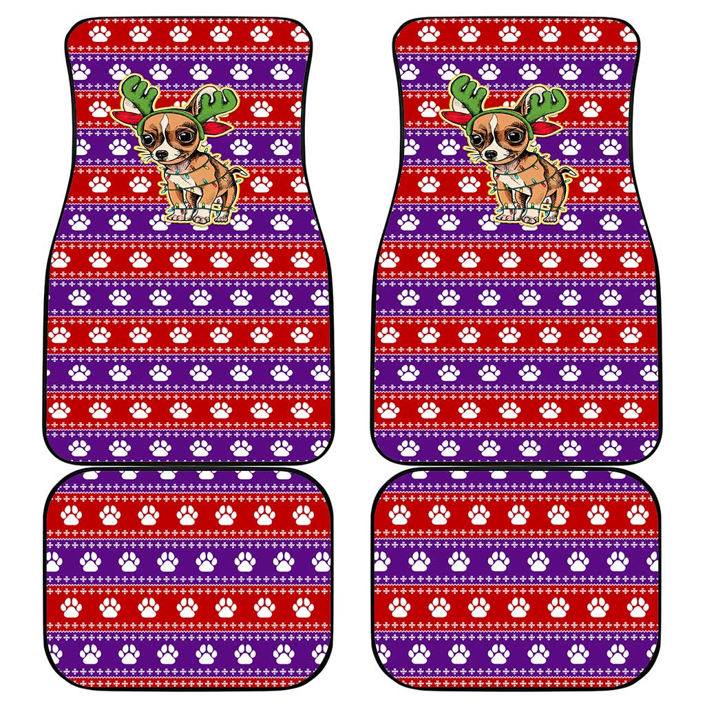Chihuahua Christmas Car Mats with I’m Not a Chihuahua I’m a Baby Quote and Red Purple Christmas Pattern - undefined