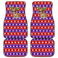 Chihuahua Christmas Car Mats with I’m Not a Chihuahua I’m a Baby Quote and Red Purple Christmas Pattern - undefined