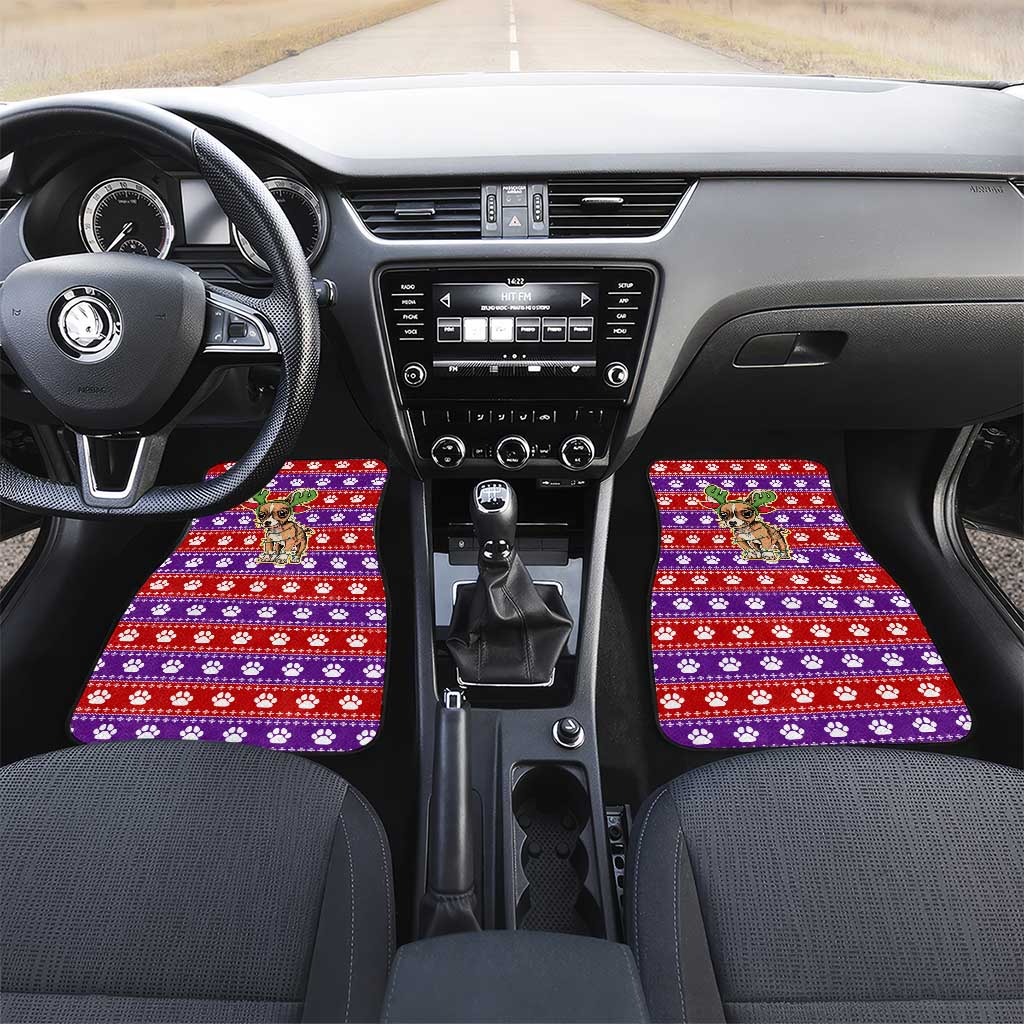Chihuahua Christmas Car Mats with I’m Not a Chihuahua I’m a Baby Quote and Red Purple Christmas Pattern - undefined