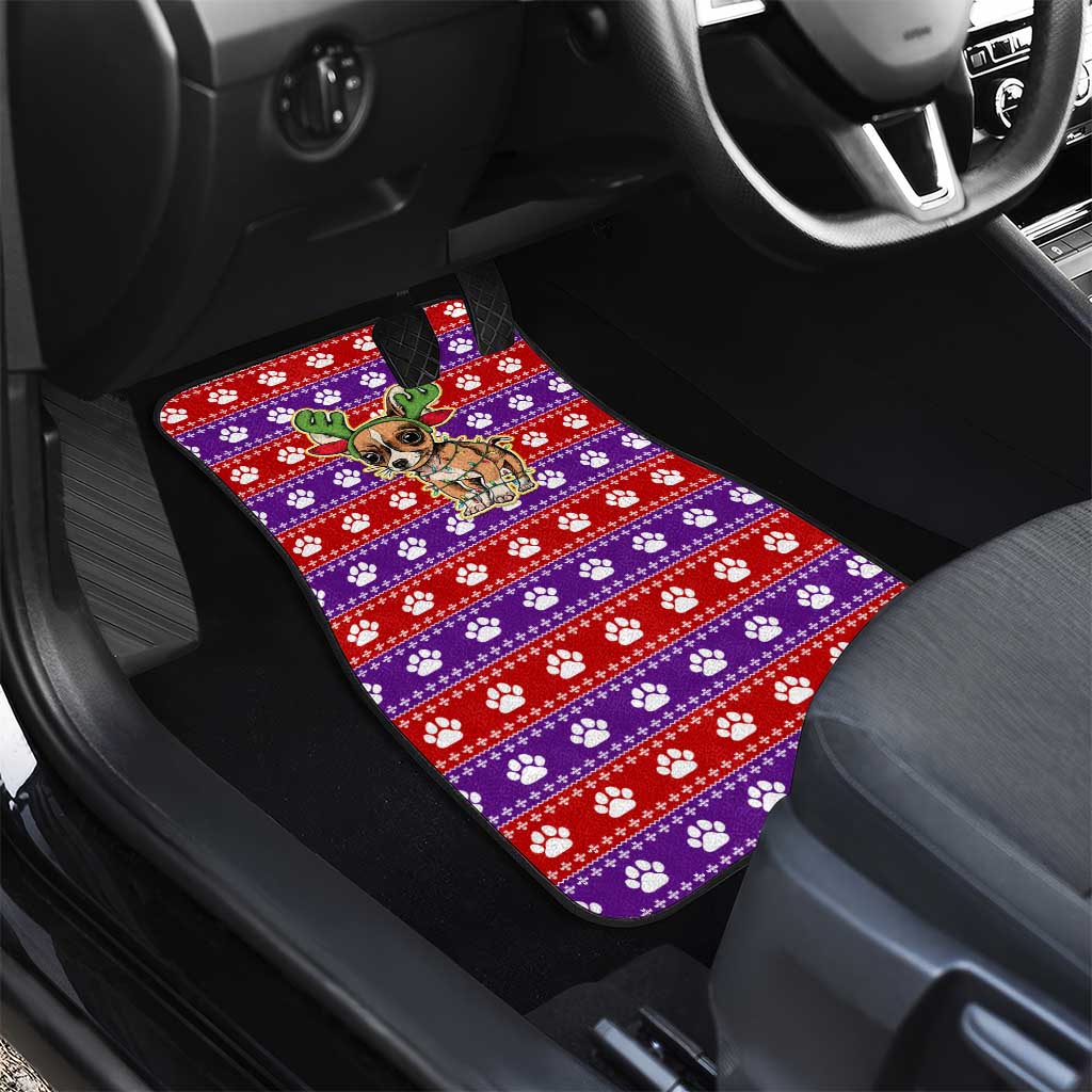 Chihuahua Christmas Car Mats with I’m Not a Chihuahua I’m a Baby Quote and Red Purple Christmas Pattern - undefined