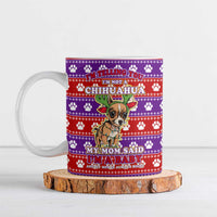 Chihuahua Christmas Ceramic Mug with I’m Not a Chihuahua I’m a Baby Quote and Red Purple Christmas Pattern - Wonder Print Shop
