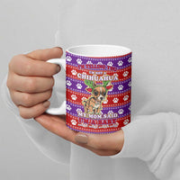 Chihuahua Christmas Ceramic Mug with I’m Not a Chihuahua I’m a Baby Quote and Red Purple Christmas Pattern - Wonder Print Shop