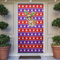 Chihuahua Christmas Door Cover with I’m Not a Chihuahua I’m a Baby Quote and Red Purple Christmas Pattern - Wonder Print Shop