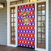 Chihuahua Christmas Door Cover with I’m Not a Chihuahua I’m a Baby Quote and Red Purple Christmas Pattern - Wonder Print Shop