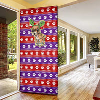 Chihuahua Christmas Door Cover with I’m Not a Chihuahua I’m a Baby Quote and Red Purple Christmas Pattern - Wonder Print Shop