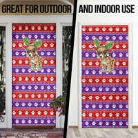Chihuahua Christmas Door Cover with I’m Not a Chihuahua I’m a Baby Quote and Red Purple Christmas Pattern - Wonder Print Shop