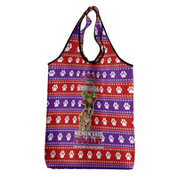 Chihuahua Christmas Grocery Bag with I’m Not a Chihuahua I’m a Baby Quote and Red Purple Christmas Pattern - Wonder Print Shop