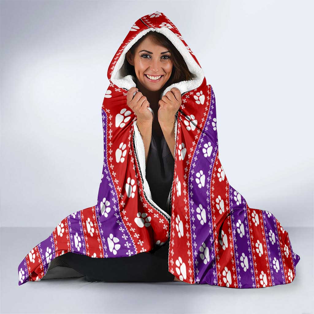 Chihuahua Christmas Hooded Blanket with I’m Not a Chihuahua I’m a Baby Quote and Red Purple Christmas Pattern - Wonder Print Shop
