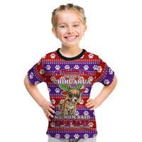 Chihuahua Christmas Kid T Shirt with I’m Not a Chihuahua I’m a Baby Quote and Red Purple Christmas Pattern - Wonder Print Shop