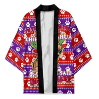 Chihuahua Christmas Kimono with I’m Not a Chihuahua I’m a Baby Quote and Red Purple Christmas Pattern - Wonder Print Shop